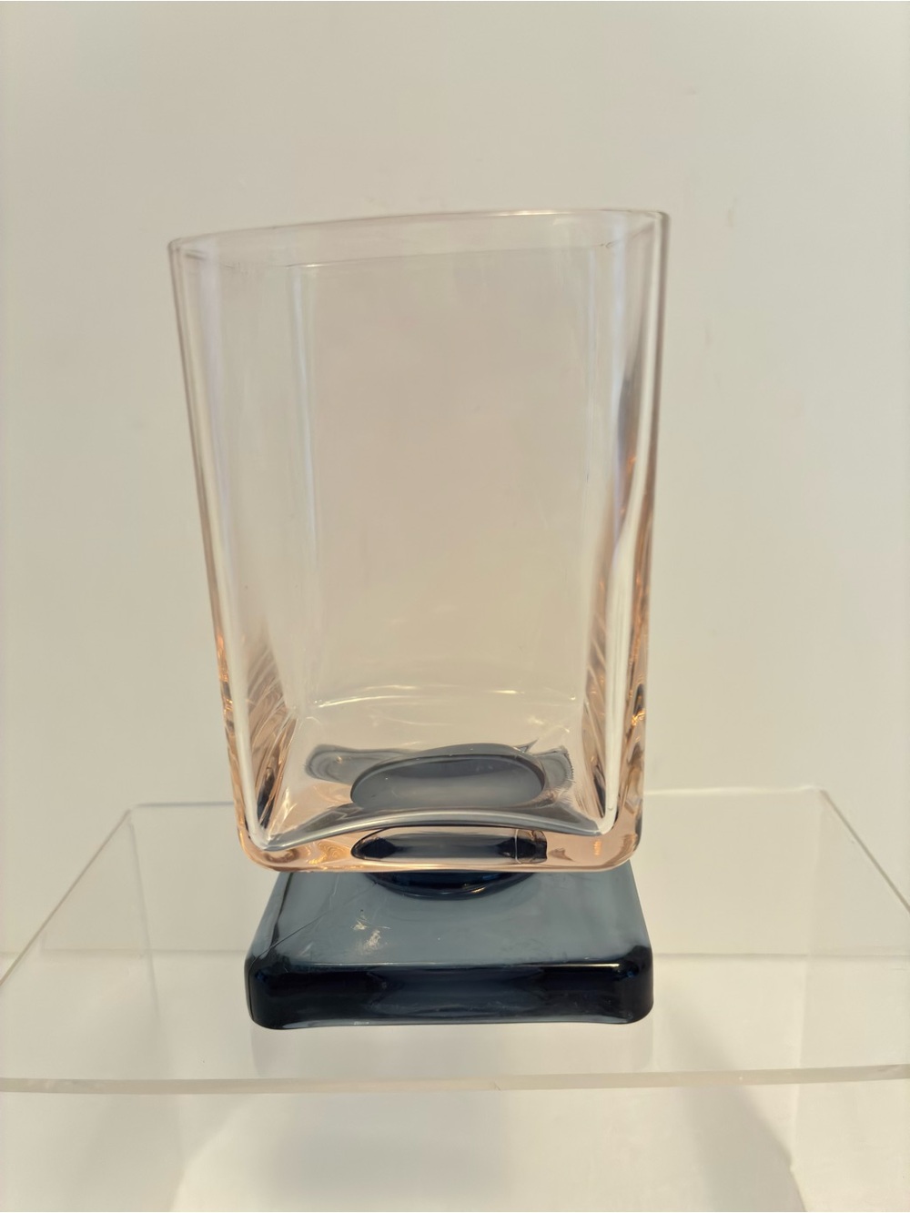 Cristal d'Arques Disaronno Amaretto Pink Blue Cocktail Glass MCM Vintage